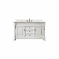 James Martin Vanities Brookfield 60in Single Vanity, Bright White w/ 3 CM Ethereal Noctis Quartz Top 147-V60S-BW-3ENC